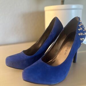 Marc Fisher Blue Suede Heels